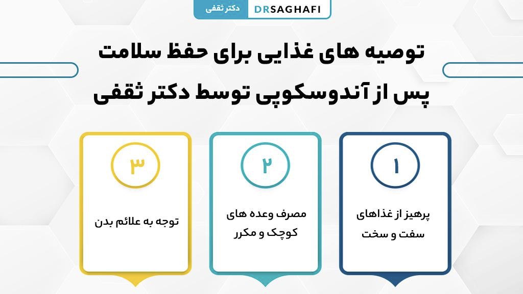 توصیه های غذایی برای حفظ سلامت پس از آندوسکوپی توسط دکتر ثقفی