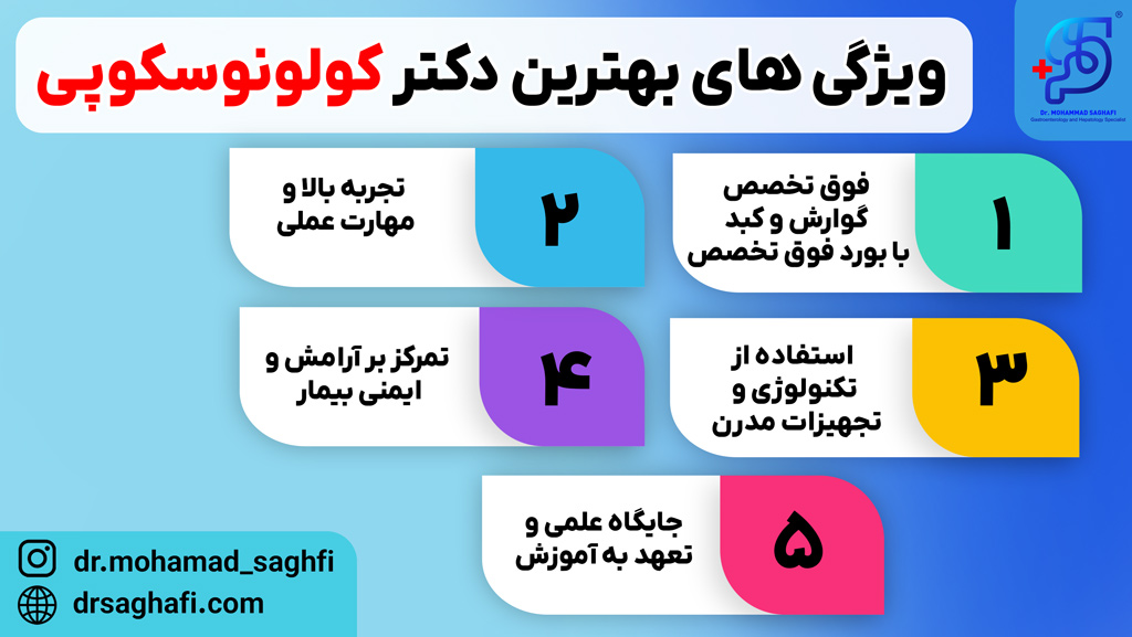 ویژگی های بهترین دکتر کولونوسکوپی